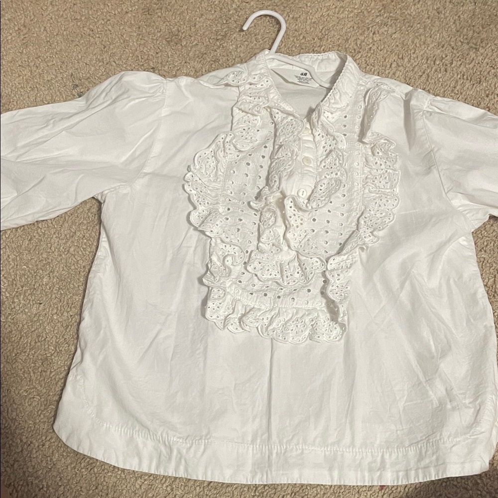 H&M White Ruffled Kids Blouse